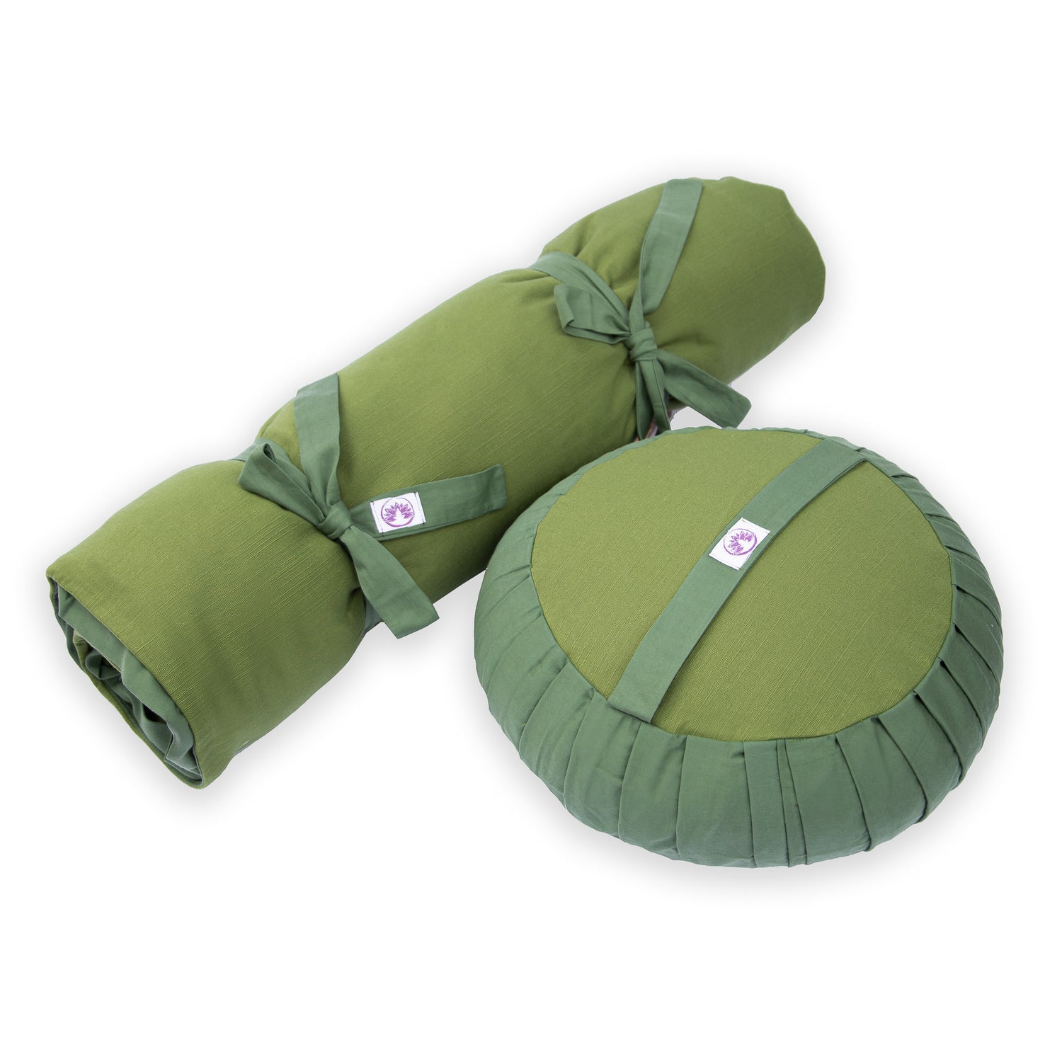 Set da Meditazione Monocromatico Verde con Zafu